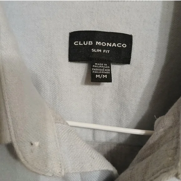 Club Monaco Cotton Button Up Men's Light Blue Shirt, Size Medium (M) - Picture 6 of 8